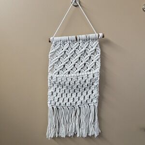 Macrame Boho‎ Wall Hanging Wall Pocket, 10x26